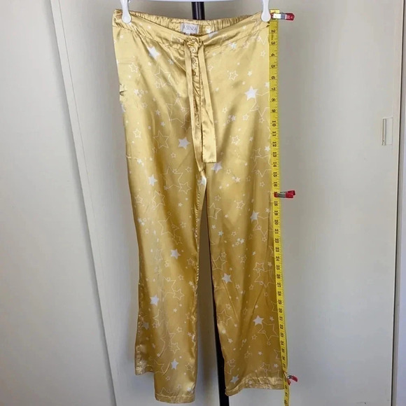 Satin gold straight leg pyjama pants loungewear size extra small - Picture 10 of 13